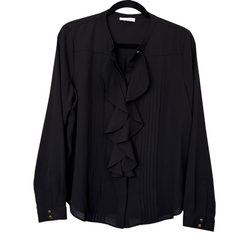 Calvin Klein Ruffle Blouse Black